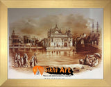Large Harmandir Sahib Golden Temple Amritsar Punjab India Original Print Photo Picture Framed - 40 X 29 - sikhiart