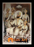 Large Guru Gobind Singh Ji With Chaar Sahibzaade In Size - 40 X 28