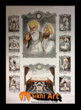 Large Sikh Gurus Of Sikhism Modern Art Print In Size - 40 X 29 - sikhiart