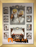 Large Sikh Gurus Of Sikhism Modern Art Print In Size - 40 X 29 - sikhiart