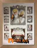 Large Sikh Gurus Of Sikhism Modern Art Print In Size - 40 X 29 - sikhiart