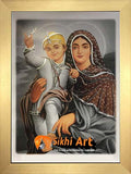 Mata Gujri Ji With Guru Gobind Singh Ji In Size - 16 X 12