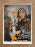 Mata Gujri Ji With Guru Gobind Singh Ji In Size - 16 X 12