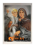 Mata Gujri Ji With Guru Gobind Singh Ji In Size - 16 X 12