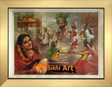 Punjab Art Bhangra Dancers In Amritsar In Size - 18 X 14 - sikhiart