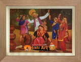 Punjab Art Dance Of Desi People In Village. In Size - 18 X 14 - sikhiart