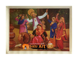 Punjab Art Dance Of Desi People In Village. In Size - 18 X 14 - sikhiart