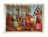 Punjabi Scene Of Women Working In Village Punjab In Size - 18 X 14 - sikhiart