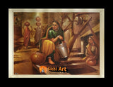 Punjabi Women In Traditonal Water Well In Size - 18 X 14 - sikhiart