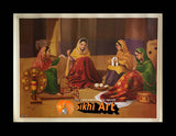 Punjabi Women Weaving Wool In Size - 18 X 14 - sikhiart