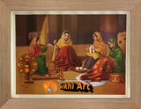 Punjabi Women Weaving Wool In Size - 18 X 14 - sikhiart