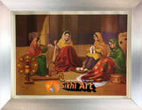 Punjabi Women Weaving Wool In Size - 18 X 14 - sikhiart
