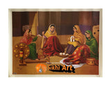 Punjabi Women Weaving Wool In Size - 18 X 14 - sikhiart