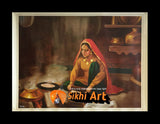 Punjabi Women Making Roti Punjabi Kitchen Punjab India In Size - 18 X 14 - sikhiart