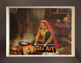 Punjabi Women Making Roti Punjabi Kitchen Punjab India In Size - 18 X 14 - sikhiart