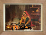 Punjabi Women Making Roti Punjabi Kitchen Punjab India In Size - 18 X 14 - sikhiart