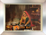 Punjabi Women Making Roti Punjabi Kitchen Punjab India In Size - 18 X 14 - sikhiart