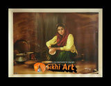 Punjabi Women Cooking In Traditonal Punjabi Kitchen In Punjab Village In Size - 18 X 14 - sikhiart