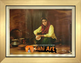 Punjabi Women Cooking In Traditonal Punjabi Kitchen In Punjab Village In Size - 18 X 14 - sikhiart