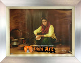 Punjabi Women Cooking In Traditonal Punjabi Kitchen In Punjab Village In Size - 18 X 14 - sikhiart