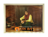 Punjabi Women Cooking In Traditonal Punjabi Kitchen In Punjab Village In Size - 18 X 14 - sikhiart