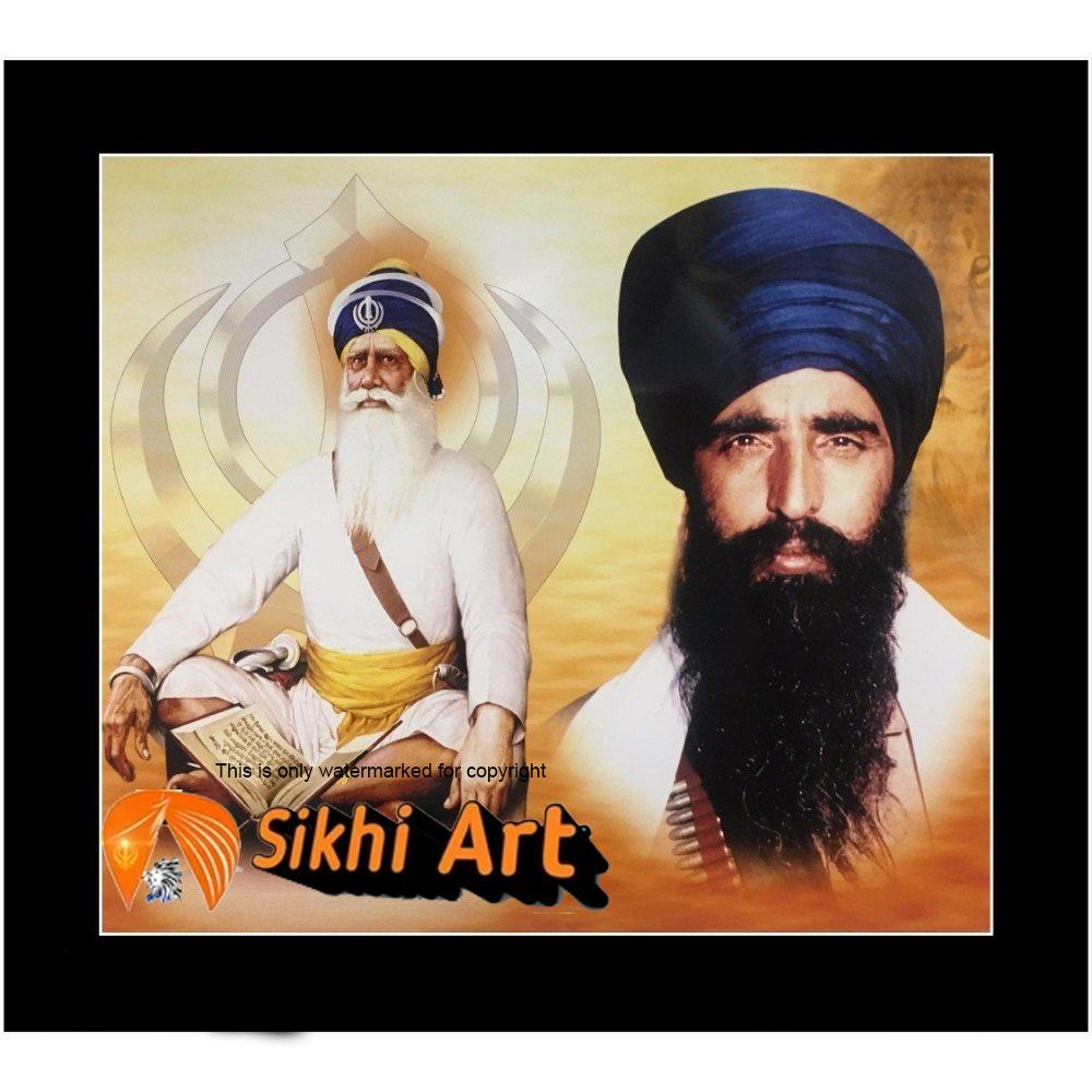 Sant Jarnail Singh Bhindranwale Akali Dal Picture Frame 16 X 12 - sikhiart