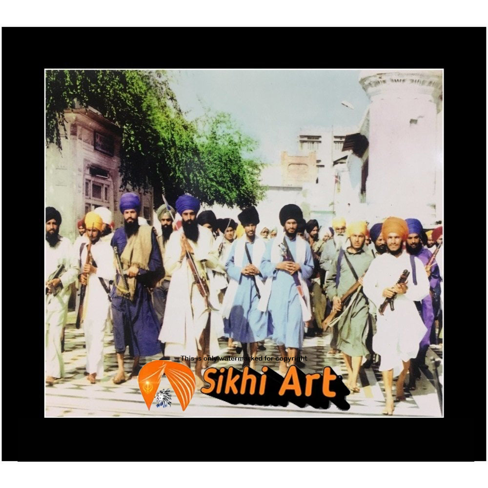 Sant Jarnail Singh Bhindranwale Fighting For Faith And Nation Picture Frame 20 x 16 - sikhiart