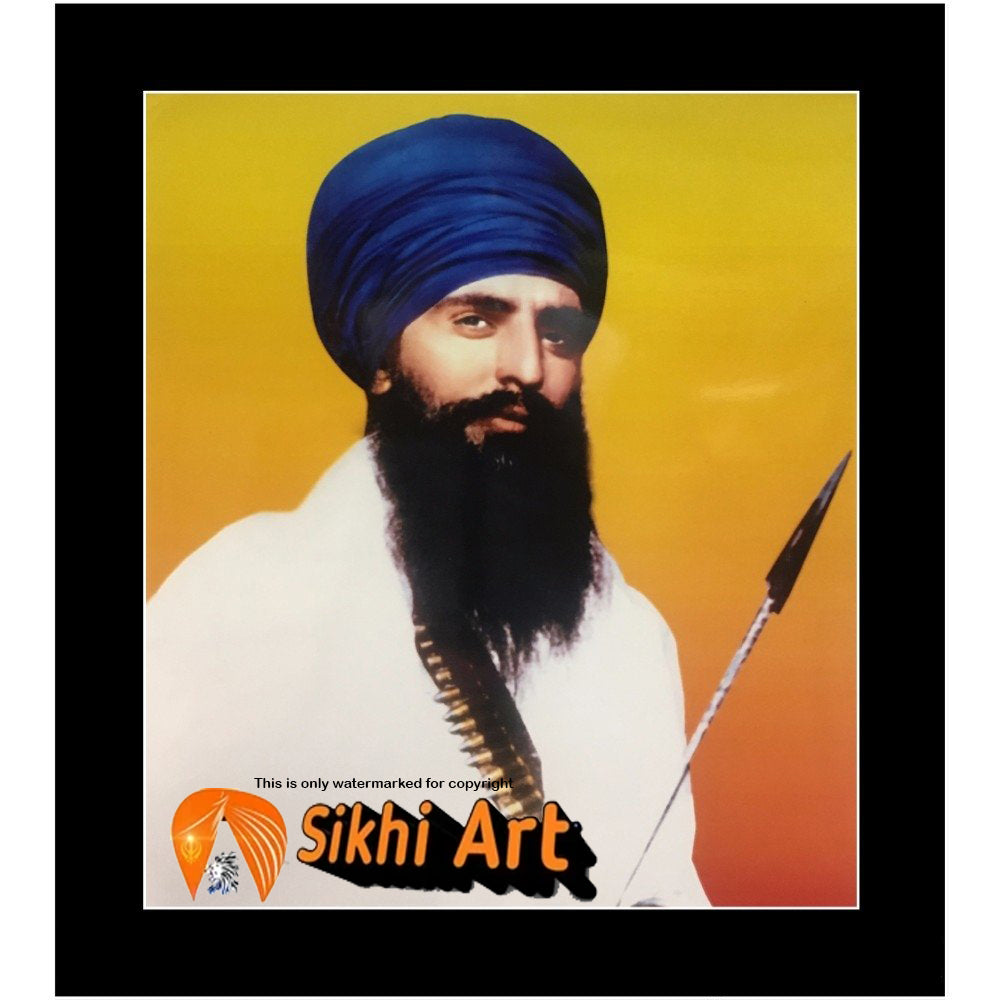 Sant Jarnail Singh Bhindranwale From Punjab Picture Frame 16 X 12 - sikhiart