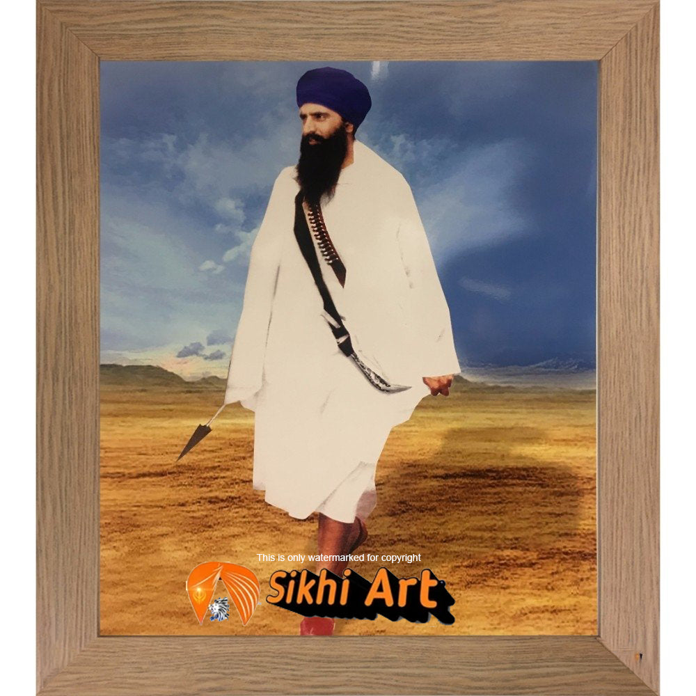 Sant Jarnail Singh Bhindranwale Walking Picture Frame 24 X 20 ...
