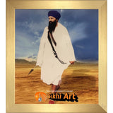 Sant Jarnail Singh Bhindranwale Walking Picture Frame 36 X 24 - sikhiart