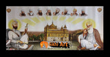 Sikh Gurus And Harmandir Sahib Golden Temple In Size - 28 X 13 - sikhiart