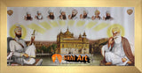 Sikh Gurus And Harmandir Sahib Golden Temple In Size - 28 X 13 - sikhiart