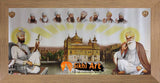 Sikh Gurus And Harmandir Sahib Golden Temple In Size - 28 X 13 - sikhiart