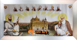 Sikh Gurus And Harmandir Sahib Golden Temple In Size - 28 X 13 - sikhiart
