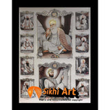 Ten Sikh Gurus With Guru Granth Sahib In Size - 16 X 12 - sikhiart