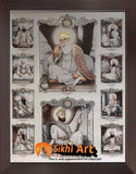 Ten Sikh Gurus With Guru Granth Sahib In Size - 16 X 12 - sikhiart