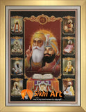 Sikh Gurus Of Sikhism Picture Frame Photo with frame in Size - 7 x 5 - sikhiart