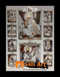 Sikh Gurus Picture Frame In Size - 36 X 25 - sikhiart