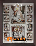 Sikh Gurus Picture Frame In Size - 12 X 9 - sikhiart