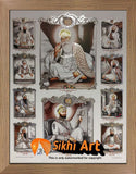 Sikh Gurus Picture Frame In Size - 12 X 9 - sikhiart