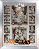 Sikh Gurus Picture Frame In Size - 12 X 9 - sikhiart