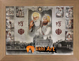 Sikh Gurus With Guru Granth Sahib Ji And Golden Temple In Size - 16 X 12 - sikhiart