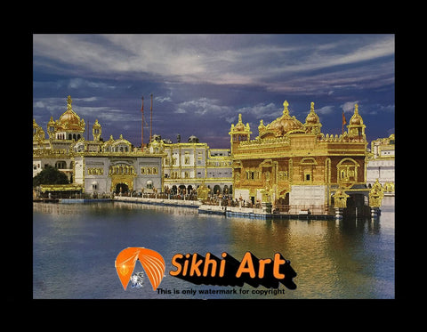 Sri Harmandir Sahib Golden Temple In Size - 12 x 9 - sikhiart