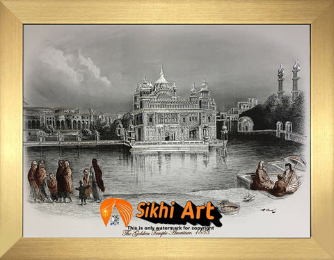 Sri Harmandir Sahib Golden Temple 2 In Size - 12 x 9 - sikhiart