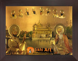 Ten Sikh Gurus In Golden Temple Harmandir Sahib In Size - 16 X 12 - sikhiart