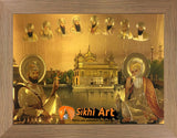 Ten Sikh Gurus In Golden Temple Harmandir Sahib In Size - 16 X 12 - sikhiart