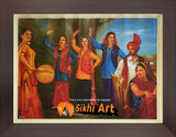 Traditional Punjabi Bhangra Folk Dancers In Panjab Village In Size - 18 X 14 - sikhiart