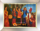 Traditional Punjabi Bhangra Folk Dancers In Panjab Village In Size - 18 X 14 - sikhiart