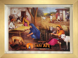 Punjabi People In Traditional Punjab Village In Size - 18 X 14 - sikhiart