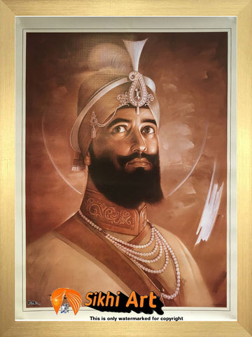 Guru Gobind Singh Ji Original Print In Size - 18 X 14
